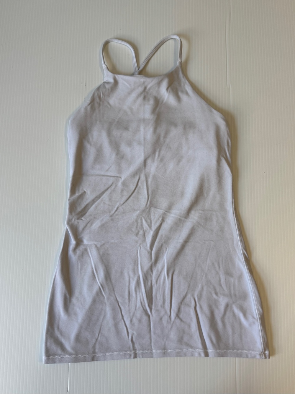Lululemon White High Neck Power Y Tank Top Built In Bra Women’s Size 4